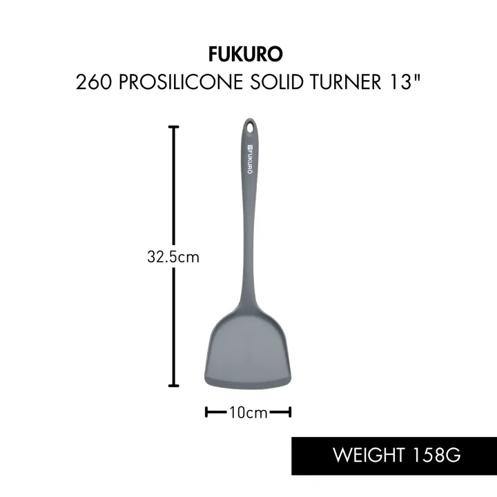 Fukuro 260° Pro Silicone Solid Turner 13" / Kitchen Utensils Stir-Fry Turner Spatula