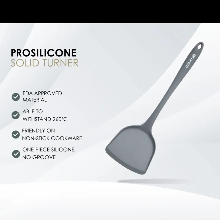 Fukuro 260° Pro Silicone Solid Turner 13" / Kitchen Utensils Stir-Fry Turner Spatula